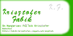 krisztofer fabik business card